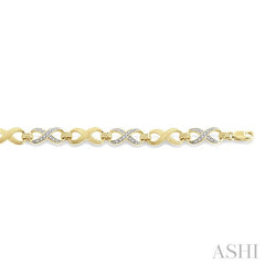 ASHI Gold Vermeil Infinity Diamond Fashion Bracelet 85038PPSSSLTB-GV