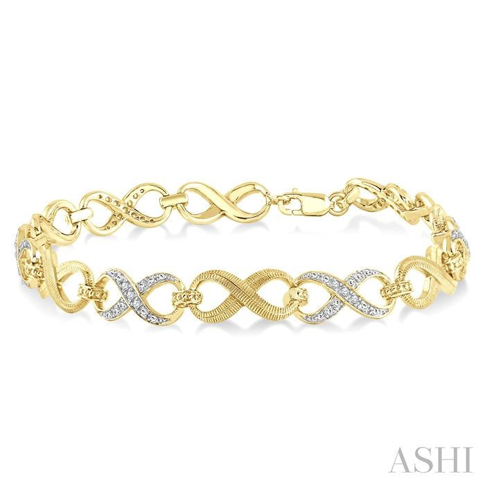 ASHI Gold Vermeil Infinity Diamond Fashion Bracelet 85038PPSSSLTB-GV