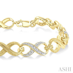 ASHI Gold Vermeil Infinity Diamond Fashion Bracelet 85038PPSSSLTB-GV