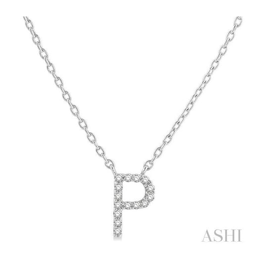 ASHI Block 'P' Initial Diamond Pendant 912F9PPFSPDWG-P