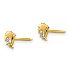 850E Inverness 14k Dolphin CZ Earrings