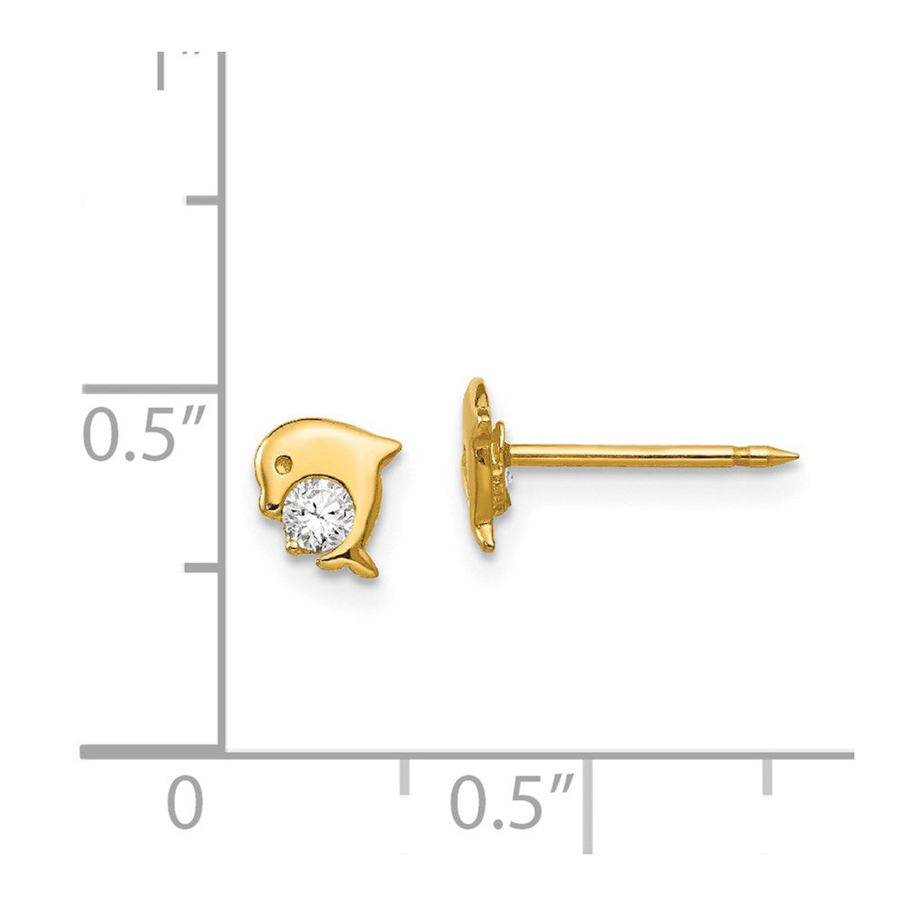 850E Inverness 14k Dolphin CZ Earrings