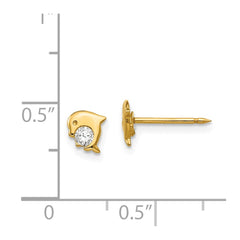 850E Inverness 14k Dolphin CZ Earrings