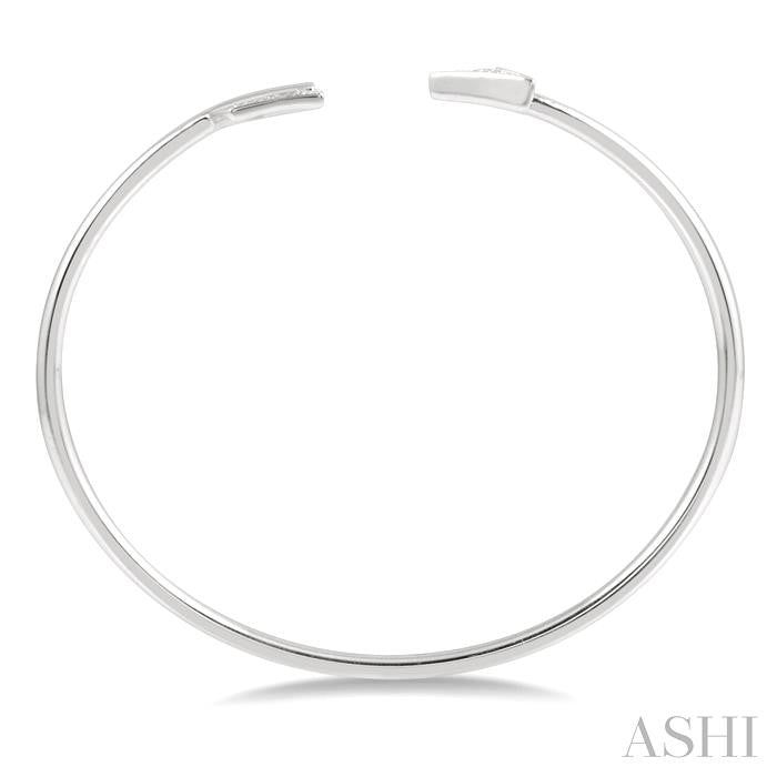 ASHI Silver Arrow Diamond Open Cuff Bangle 85129PPSSSLBG