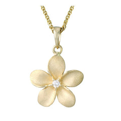 Denny Wong Designs Yellow Gold Plumeria Pendant FPP-15SD4