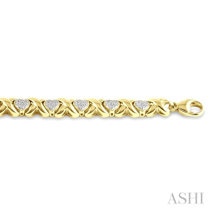 ASHI Gold Vermeil Heart Shape Diamond Bracelet 85278PPSSSLTB-GV