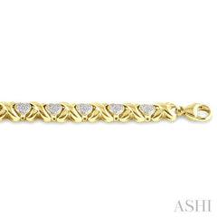 ASHI Gold Vermeil Heart Shape Diamond Bracelet 85278PPSSSLTB-GV