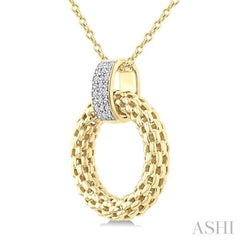 ASHI Gold Vermeil Bold Circle Diamond Pendant 85318PPSSSLPD-GV