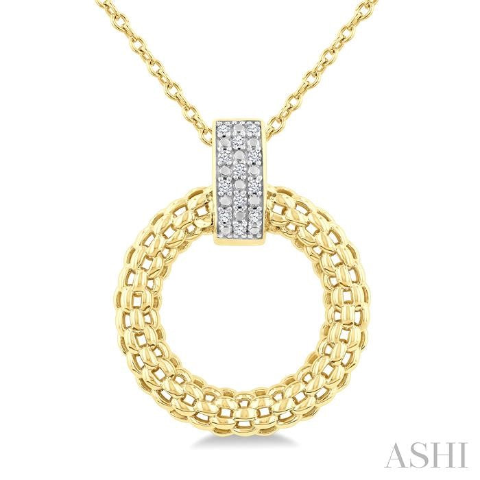 ASHI Gold Vermeil Bold Circle Diamond Pendant 85318PPSSSLPD-GV