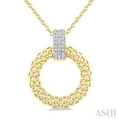 ASHI Gold Vermeil Bold Circle Diamond Pendant 85318PPSSSLPD-GV