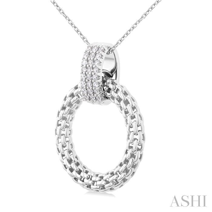 ASHI Silver Bold Circle Diamond Pendant 85318PPSSSLPD