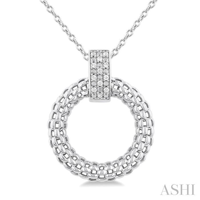 ASHI Silver Bold Circle Diamond Pendant 85318PPSSSLPD
