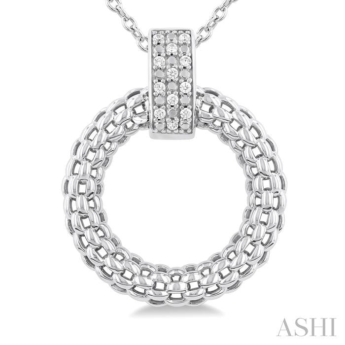 ASHI Silver Bold Circle Diamond Pendant 85318PPSSSLPD