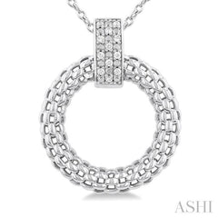 ASHI Silver Bold Circle Diamond Pendant 85318PPSSSLPD