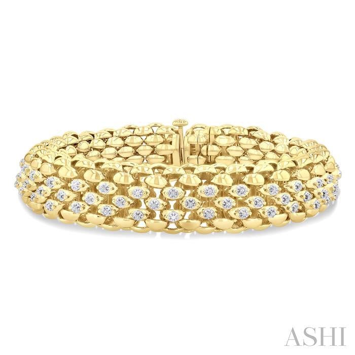 ASHI Gold Vermeil Bold Diamond Fashion Bracelet 85337PPSSSLTB-GV