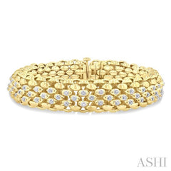 ASHI Gold Vermeil Bold Diamond Fashion Bracelet 85337PPSSSLTB-GV