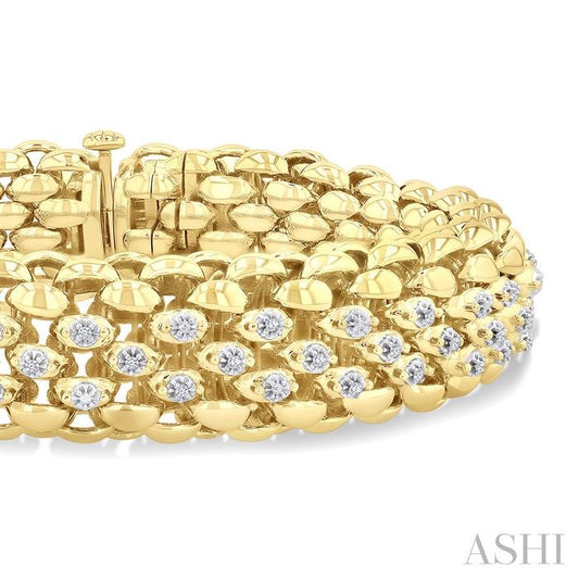 ASHI Gold Vermeil Bold Diamond Fashion Bracelet 85337PPSSSLTB-GV