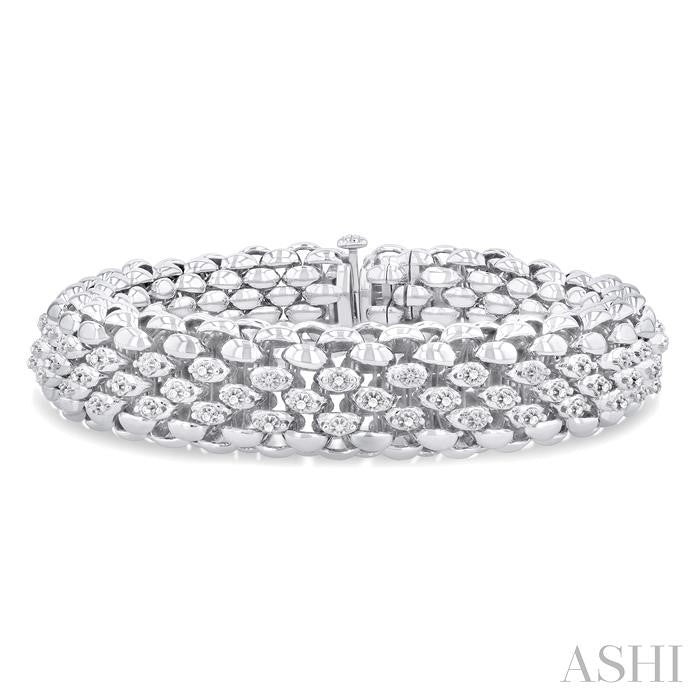 ASHI Silver Bold Diamond Fashion Bracelet 85337PPSSSLTB
