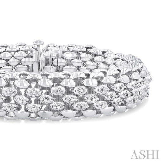 ASHI Silver Bold Diamond Fashion Bracelet 85337PPSSSLTB