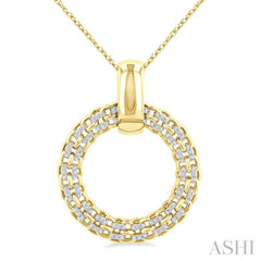 ASHI Gold Vermeil Bold Circle Diamond Pendant 85338PPSSSLPD-GV