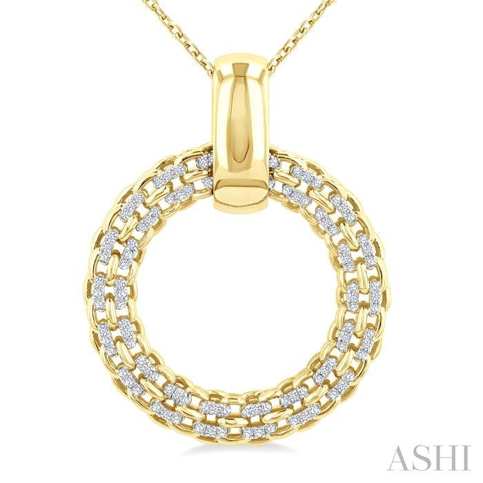 ASHI Gold Vermeil Bold Circle Diamond Pendant 85338PPSSSLPD-GV