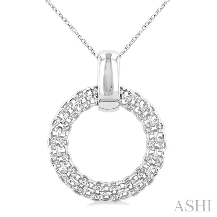 ASHI Silver Bold Circle Diamond Pendant 85338PPSSSLPD