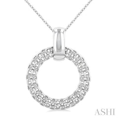 ASHI Silver Bold Circle Diamond Pendant 85338PPSSSLPD