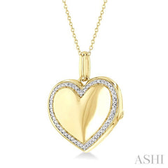 ASHI Gold Vermeil Heart Shape Diamond Locket Pendant 85428PPSSSLPD-GV
