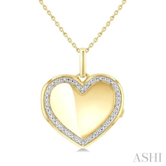 ASHI Gold Vermeil Heart Shape Diamond Locket Pendant 85428PPSSSLPD-GV