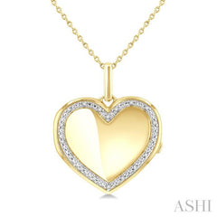 ASHI Gold Vermeil Heart Shape Diamond Locket Pendant 85428PPSSSLPD-GV