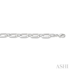 ASHI Silver Bold Rectangular Shape Link Diamond Fashion Bracelet 85438PPSSSLTB