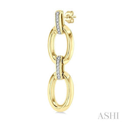 ASHI Gold Vermeil Bold Oval Shape Link Diamond Earrings 85458PPSSSLER-GV