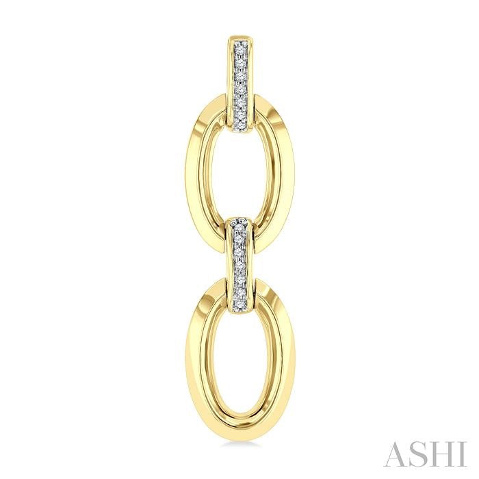 ASHI Gold Vermeil Bold Oval Shape Link Diamond Earrings 85458PPSSSLER-GV