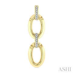 ASHI Gold Vermeil Bold Oval Shape Link Diamond Earrings 85458PPSSSLER-GV