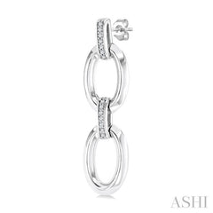 ASHI Silver Bold Oval Shape Link Diamond Earrings 85458PPSSSLER