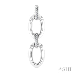 ASHI Silver Bold Oval Shape Link Diamond Earrings 85458PPSSSLER