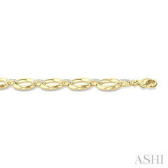 ASHI Gold Vermeil Bold Oval Shape Link Diamond Fashion Bracelet 85458PPSSSLTB-GV