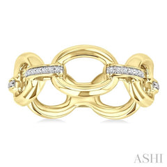 ASHI Gold Vermeil Bold Oval Shape Link Diamond Ring 85459PPSSSLRG-GV