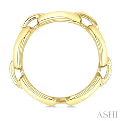 ASHI Gold Vermeil Bold Oval Shape Link Diamond Ring 85459PPSSSLRG-GV