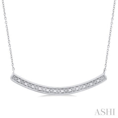 ASHI Silver Curved Bar Diamond Pendant 85609PPSSSLPD