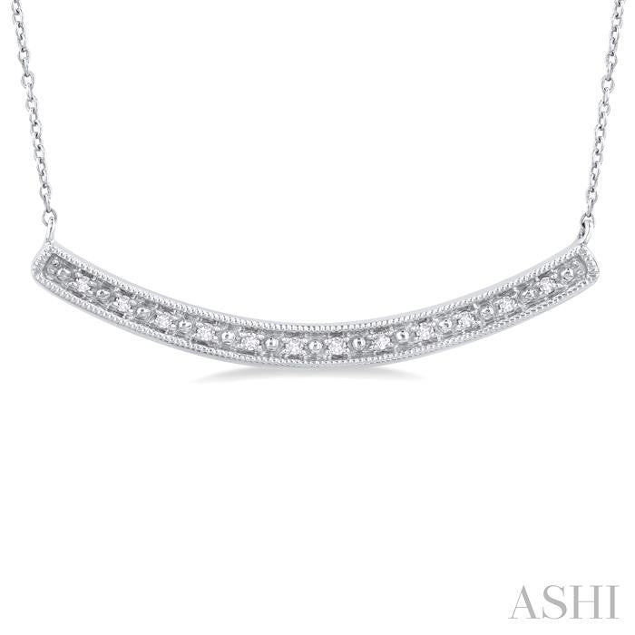 ASHI Silver Curved Bar Diamond Pendant 85609PPSSSLPD