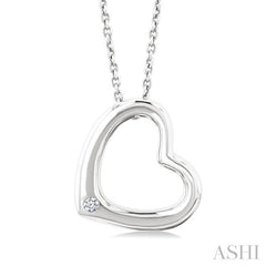 ASHI Silver Heart Shape Diamond Fashion Pendant 85649PPSSSLPD