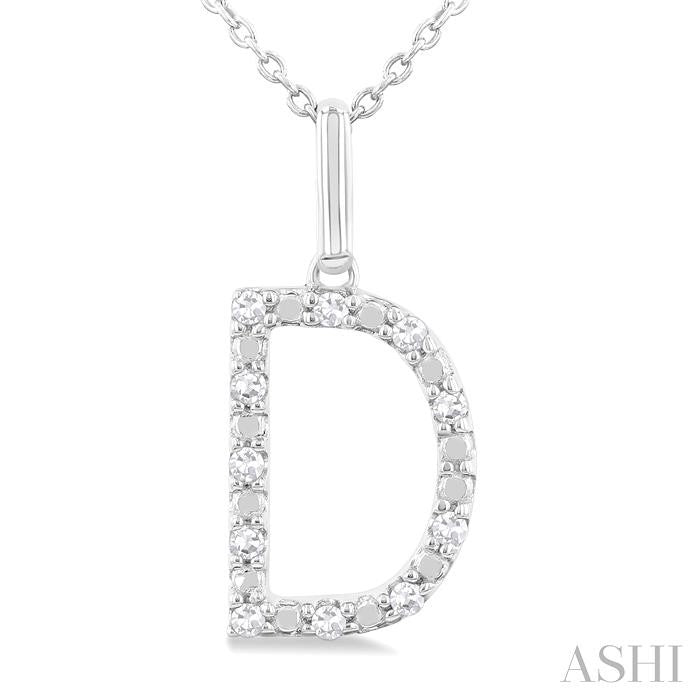 ASHI Silver Block 'D' Initial Diamond Pendant 85678PPSSSLPD-D