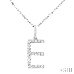 ASHI Silver Block 'E' Initial Diamond Pendant 85678PPSSSLPD-E