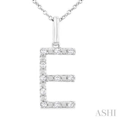 ASHI Silver Block 'E' Initial Diamond Pendant 85678PPSSSLPD-E