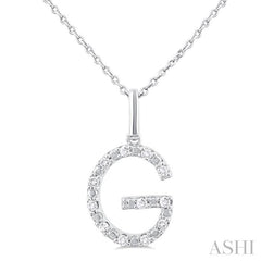 ASHI Silver Block 'G' Initial Diamond Pendant 85678PPSSSLPD-G
