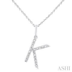 ASHI Silver Block 'K' Initial Diamond Pendant 85679PPSSSLPD-K