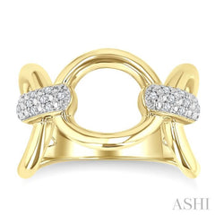 ASHI Gold Vermeil Bold Oval Shape Link Diamond Ring 85718PPSSSLRG-GV