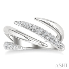 ASHI Silver Spiral Bold Diamond Fashion Band 85728PPSSSLRG