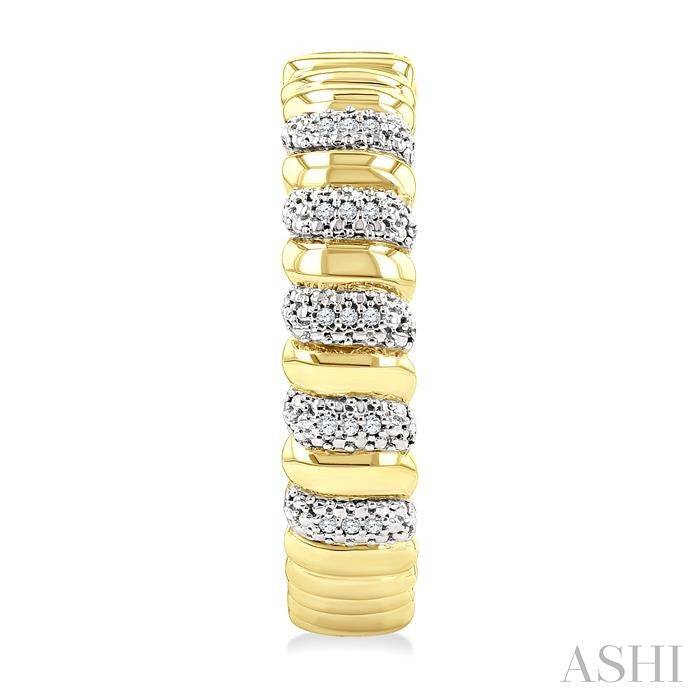 ASHI Gold Vermeil Bold Ribbed Diamond Fashion Hoop Earrings 85738PPSSSLER-GV